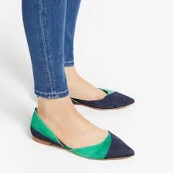 Boden Shoes - Boden Henrietta D’orsay Pointed Flats Teal, Blue and Green